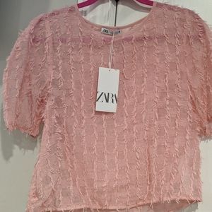 BNWT Zara beautiful pink top Large